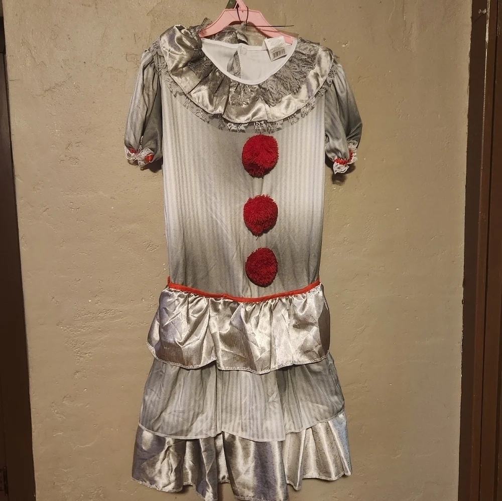 NWT IT The Clown Dress Costume With Accesories Size 14-16